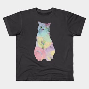 Pastel crayon cat Kids T-Shirt